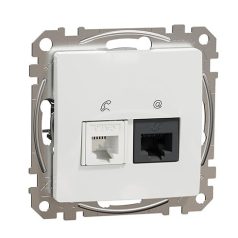 Schneider SDD111468 Sedna Design RJ11/RJ45 Cat6 UTP kombinált aljzat, fehér