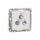Schneider SDD111481 Sedna Design TV/R/SAT aljzat, végzáró, 4 dB, fehér