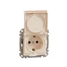 Schneider SDD112023 Sedna 2P+F csatlakozóaljzat biztonsági zsaluval, csavaros bekötés, 16A, bézs