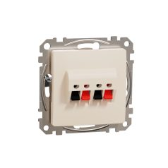   Schneider SDD112411 Sedna Kettős hangfalcsatlakozó, rugós bekötés, bézs