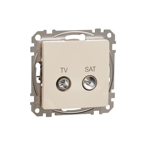 Schneider SDD112474S Sedna TV/SAT aljzat, átmenő, 7 dB, bézs