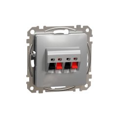   Schneider SDD113411 Sedna Kettős hangfalcsatlakozó, rugós bekötés, alumínium