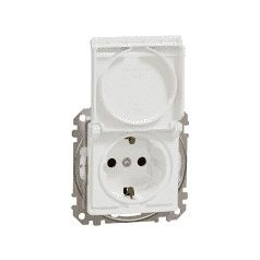 Schneider SDD211023 Sedna Design dugalj 2P+F fehér IP44 csapfedeles csavaros bekötés