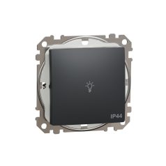   Schneider SDD214132 Sedna Egypólusú nyomó lámpajellel, rugós bekötés, 10A, IP44, antracit