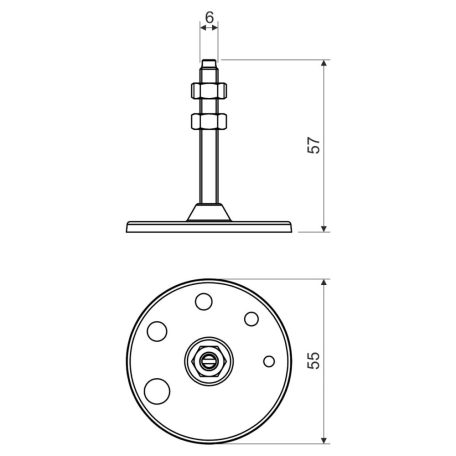 KOPOS SN XX Szintbeállító készlet beton padlódoboz, emelés 35mm, talp 55mm #