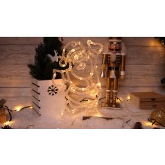   Tracon CHRAS30WW LED karácsonyi ablakdísz,télapó,elemesTimer 6+18h, 30LED, 3000K, 3xAA