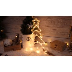   Tracon CHRAT30WW LED karácsonyi ablakdísz,fenyőfa,elemesTimer 6+18h, 30LED, 3000K, 3xAA