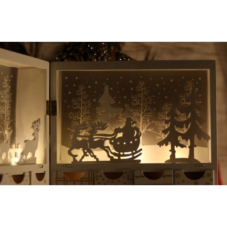 Tracon CHRACB8WW LED karácsonyi adventi kalendárium, elemes Timer 6+18h, 8LED, 3000K, 2xAAA