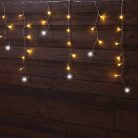 Tracon CHRIOSC5WW Karácsonyi sziporkázó jégcsapfényfüggöny, kültéri/beltéri 230VAC, 5+5M, 125LED, 3,6W, 2600-2700K, IP44