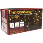 Tracon CHRIOSC5WW Karácsonyi sziporkázó jégcsapfényfüggöny, kültéri/beltéri 230VAC, 5+5M, 125LED, 3,6W, 2600-2700K, IP44