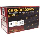 Tracon CHRNOP120WW Karácsonyi fényháló, kültéri/beltéri 230VAC, 5+1x1,5M, 120LED, 3,6W, 2600-2700K, IP44