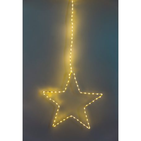 Tracon CHRSTHM84WW LED karácsonyi ablakdísz, csillag, elemes Timer 6+18h, 84LED, 3000K, 3xAA