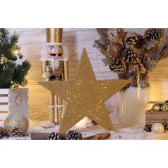   Tracon CHRSTM20GWW LED karácsonyi csillag, arany,fém, elemes Timer 6+18h, 20LED, 3000K, 2xAA