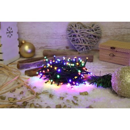 Tracon CHRSTOB100RGB Karácsonyi fényfüzér, színes, kültéri/beltéri 230VAC, 2+10M, 100LED, 3,6W, RGB, IP44