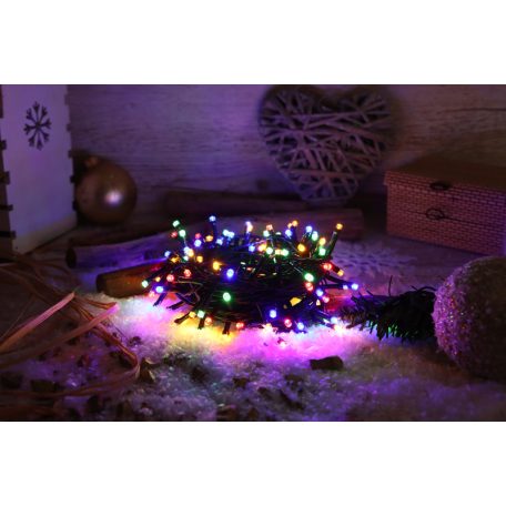 Tracon CHRSTOB100RGB Karácsonyi fényfüzér, színes, kültéri/beltéri 230VAC, 2+10M, 100LED, 3,6W, RGB, IP44