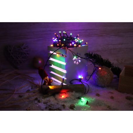 Tracon CHRSTOB100RGB Karácsonyi fényfüzér, színes, kültéri/beltéri 230VAC, 2+10M, 100LED, 3,6W, RGB, IP44