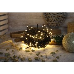   Tracon CHRSTOB200WW Karácsonyi fényfüzér, kültéri/beltéri 230VAC, 5+20M, 200LED, 6W, 2600-2700K, IP44