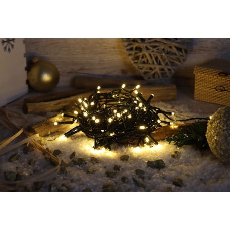 Tracon CHRSTOB200WW Karácsonyi fényfüzér, kültéri/beltéri 230VAC, 5+20M, 200LED, 6W, 2600-2700K, IP44