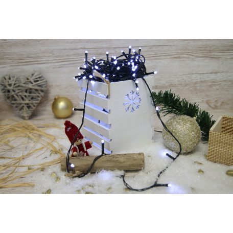 Tracon CHRSTOP100CW Karácsonyi programozható fényfüzér, kültéri/beltéri 230VAC, 2+10M, 100LED, 3,6W, 12000-13000K, IP44