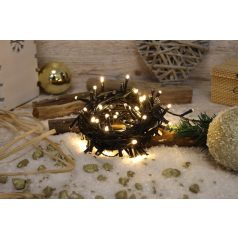   Tracon CHRSTOP200WW Karácsonyi programozható fényfüzér, kültéri/beltéri 230VAC, 5+20M, 200LED, 6W, 2600-2700K, IP44