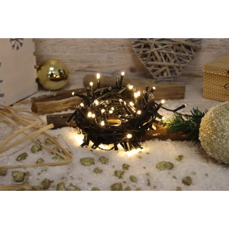 Tracon CHRSTOP200WW Karácsonyi programozható fényfüzér, kültéri/beltéri 230VAC, 5+20M, 200LED, 6W, 2600-2700K, IP44