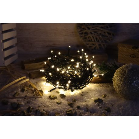 Tracon CHRSTOP200WW Karácsonyi programozható fényfüzér, kültéri/beltéri 230VAC, 5+20M, 200LED, 6W, 2600-2700K, IP44