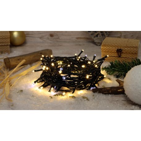 Tracon CHRSTOSC100WW Karácsonyi sziporkázó fényfüzér, kültéri/beltéri 230VAC, 2+10M, 100LED, 3,6W, 2600-2700K, IP44