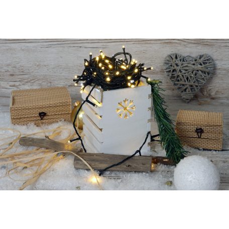 Tracon CHRSTOSC100WW Karácsonyi sziporkázó fényfüzér, kültéri/beltéri 230VAC, 2+10M, 100LED, 3,6W, 2600-2700K, IP44