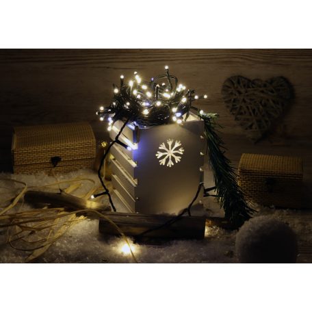 Tracon CHRSTOSC100WW Karácsonyi sziporkázó fényfüzér, kültéri/beltéri 230VAC, 2+10M, 100LED, 3,6W, 2600-2700K, IP44