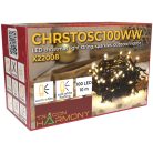 Tracon CHRSTOSC100WW Karácsonyi sziporkázó fényfüzér, kültéri/beltéri 230VAC, 2+10M, 100LED, 3,6W, 2600-2700K, IP44