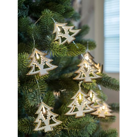 Tracon CHRSTTRW10WW LED karácsonyi lánc, fenyő, szarvas, fa, elemes Timer 6+18h,10LED, 3000K, 2xAA
