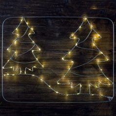   Tracon CHRTRWD60WW LED karácsonyi ablakdísz, fenyőfa, elemes Timer 6+18h, 60LED, 3000K, 3xAAA