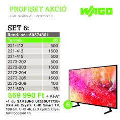   Wago 60574801 PROFISET 6 + ajándék 1 db SAMSUNG UE55DU7172UXXH 4K Crystal UHD Smart TV, 138 cm