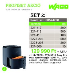   Wago 60574758 PROFISET 2 + ajándék 1 db TEFAL EY245B10 Easy Fry Max forrólevegős sütővel