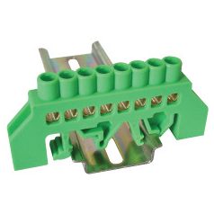   Tracon NPE-G6-8 Szigetelt földelősín N/PE, zöld 230/400V, 100A, 6×9mm, 8P IP20 #