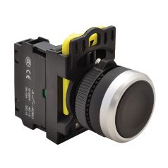 Tracon NYG3-BK Nyomógomb, fekete 1xNO, 5A/230V AC-15, IP65