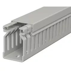   Obo Bettermann 6178010 Perforált Vezetékrendező csatorna, LK4 40025 típus, műanyag, kőszürke, 40x25 mxsz, 2m/szál