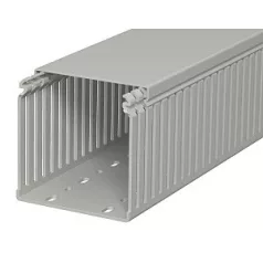   Obo Bettermann 6178341 Perforált vezetékrendező csatorna, LKV 100100 típus, műanyag, kőszürke, 100x100mxs, 2m/szál