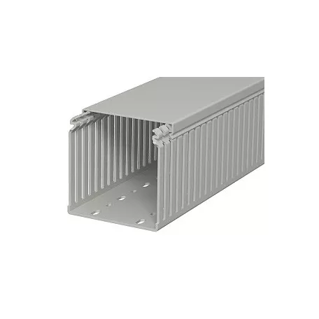 Obo Bettermann 6178341 Perforált vezetékrendező csatorna, LKV 100100 típus, műanyag, kőszürke, 100x100mxs, 2m/szál