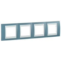   Schneider MGU6.008.873 UNICA Plus négyes vízszintes keret, fehér betéttel, mangán #