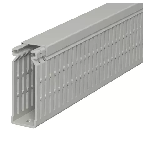 Obo Bettermann 6178225 Perforált vezetékrendező csatorna, LK4/N 80025 típus, műanyag, kőszürke, 80x25 mxsz, 2m/szál