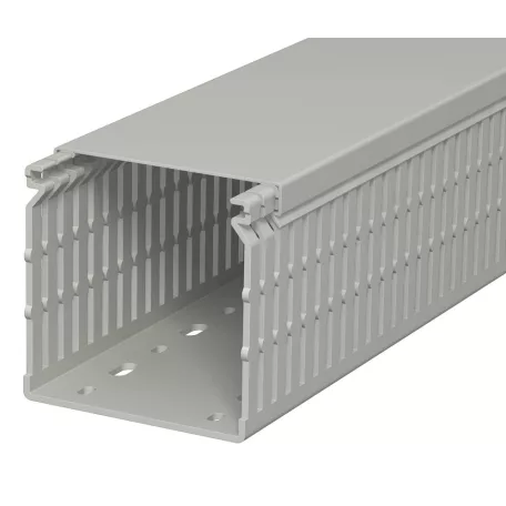 Obo Bettermann 6178231 Perforált Vezetékrendező csatorna, LK4/N 80080 típus, műanyag, kőszürke, 80x80 mxsz, 2m/szál