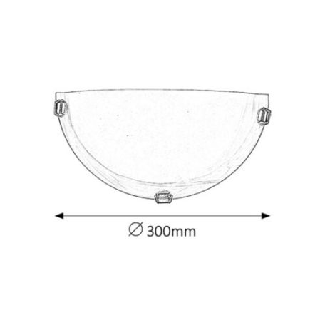 Rábalux 3001 Ufo murano fali lámpa, fehér/arany, 60W, E27