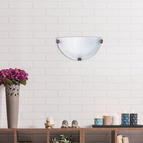 Rábalux 3003 Ufo murano fali lámpa, fehér/bronz, 60W, E27