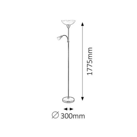 Rábalux 4019 Pea classic állólámpa, bronz, 1x100W E27 + 1x40W E14
