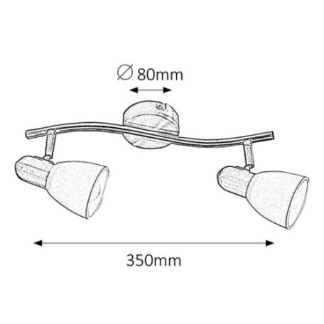 Rábalux 6307 Soma mennyezeti spot lámpa, szatin réz, 2x40W, E14, IP20 #