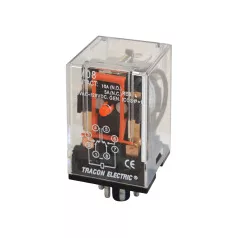   Tracon RM08-240AC Relé ipari 230V AC 2CO 3A 8 pólus tesztgombbal 