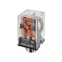  Tracon RM11-110AC Relé ipari 110V AC 3CO 3A 11 pólus Tesztgombbal