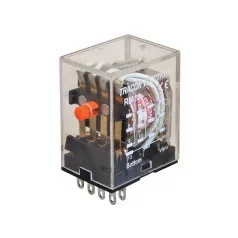   Tracon RM14-220AC Relé kis 230VAC/ 28VDC 4CO 3A tesztgombbal
