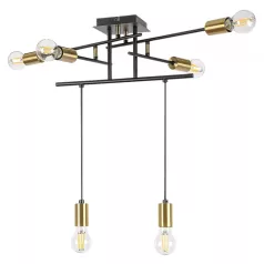   Rábalux 2116 Lanny beltéri függeszték, fekete, E2,7 6x40W